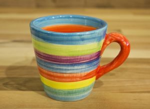 Horizontal Stripey small tapered mug in candy
