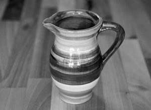 Horizontal Stripey creamer jug in Red