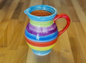 Horizontal Stripey medium jug in candy