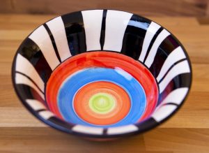 Hi-Life Gaudy cereal bowl in broad stripe