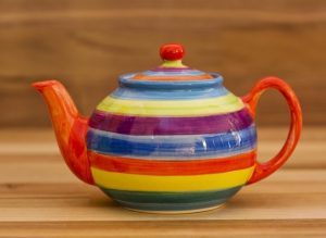 Horizontal Stripey mini teapot in candy