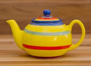 Horizontal Stripey small teapot in Yellow