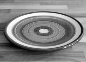 Black and White 8″ side plate in Broad Stripe