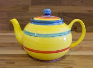 Horizontal Stripey large Teapot in Yellow