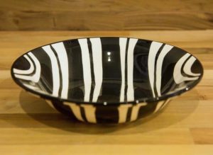 Black and White pasta bowl in Broad Stripe