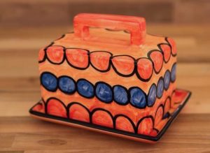 Fruity butter dish in Red