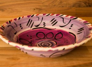 Abstract pasta bowl in purple