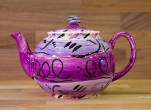 Abstract medium teapot in purple