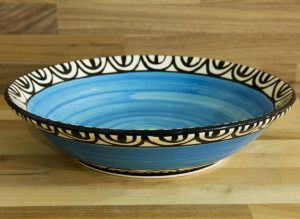 Aztec salad/fruit bowl in bright blue