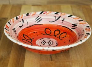 Abstract pasta bowl in red