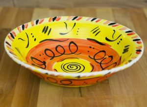 Abstract pasta bowl in yellow