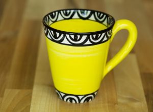 Aztec small tapered mug in yellow