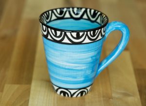 Aztec small tapered mug in bright blue