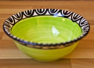 Aztec cereal bowl in lime green