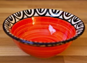 Aztec cereal bowl in red