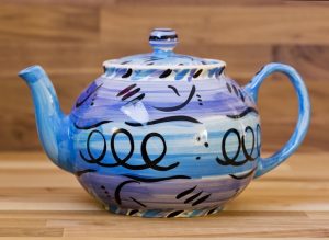 Abstract large Teapot in blue