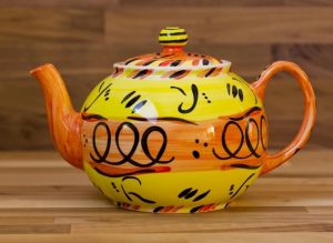 Abstract large Teapot in yellow